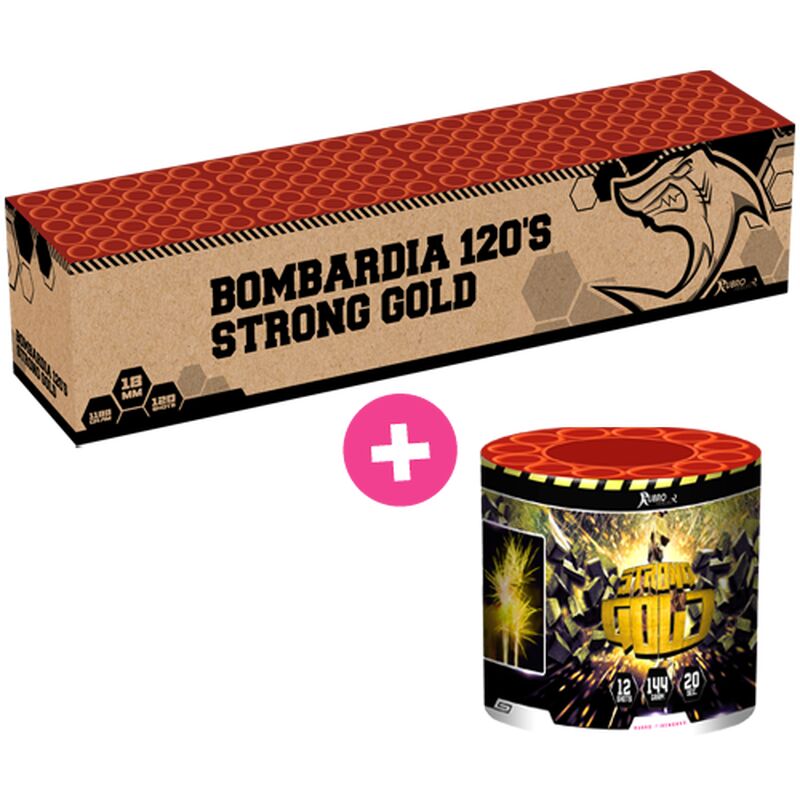 Bombardia + Strong Gold 132-Schuss-Feuerwerkverbund von Geisha-Rubro kaufen