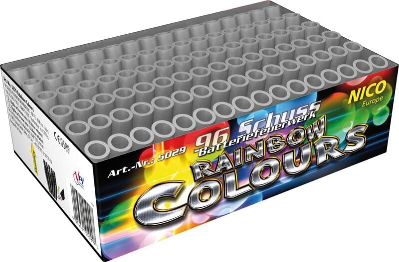 Jetzt Rainbow Colours 96-Schuss-Feuerwerk-Batterie ab 17.24€ bestellen