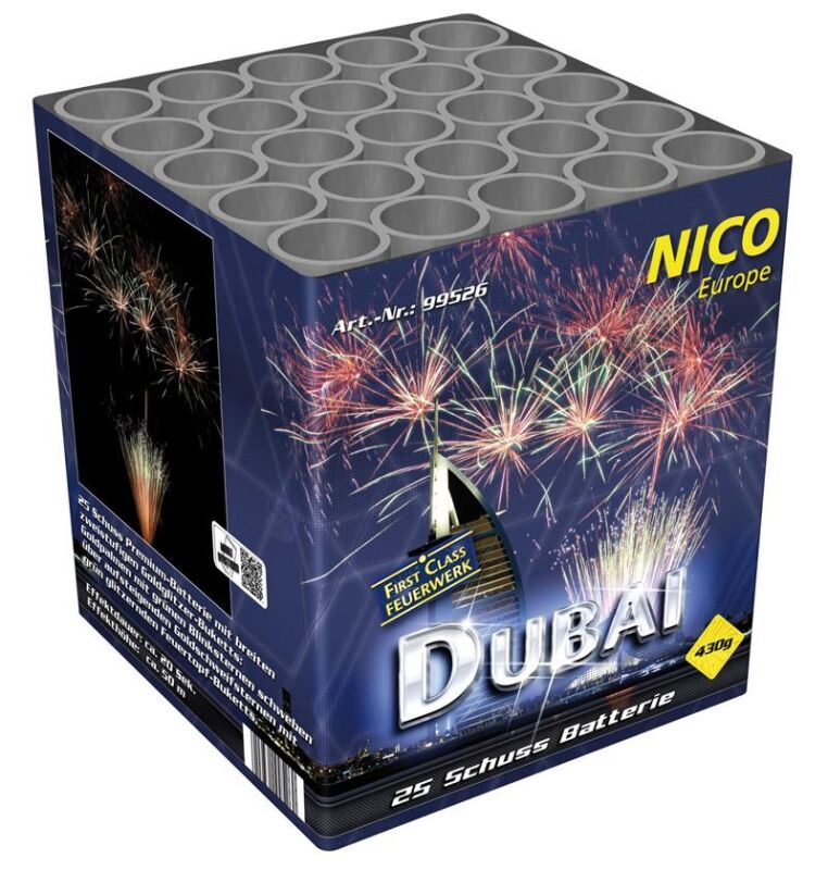 Jetzt Dubai 25-Schuss-Feuerwerk-Batterie ab 25.49€ bestellen