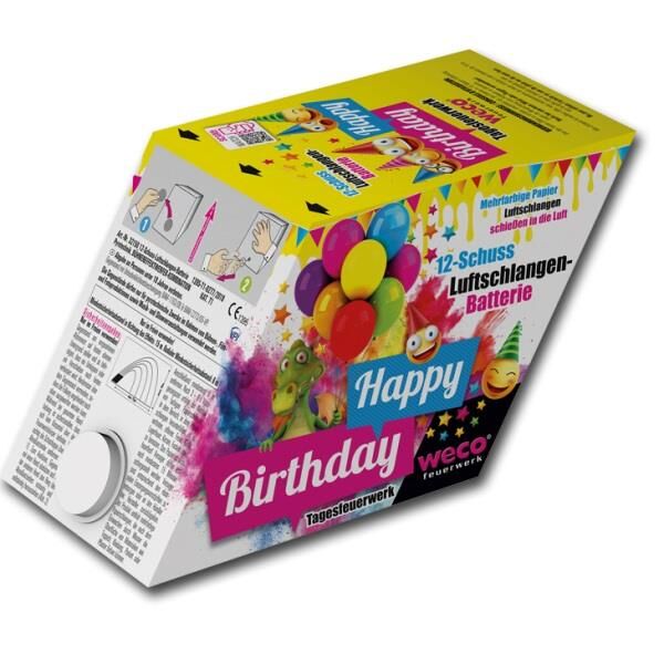 Jetzt Happy Birthday 12-Schuss-Luftschlangen-Batterie ab 24.99€ bestellen