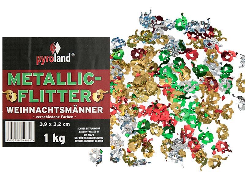 Jetzt Metallic Flitter - Weihnachtsmänner verschiedene Farben (Pappschachtel) 1kg ab 22.05€ bestellen