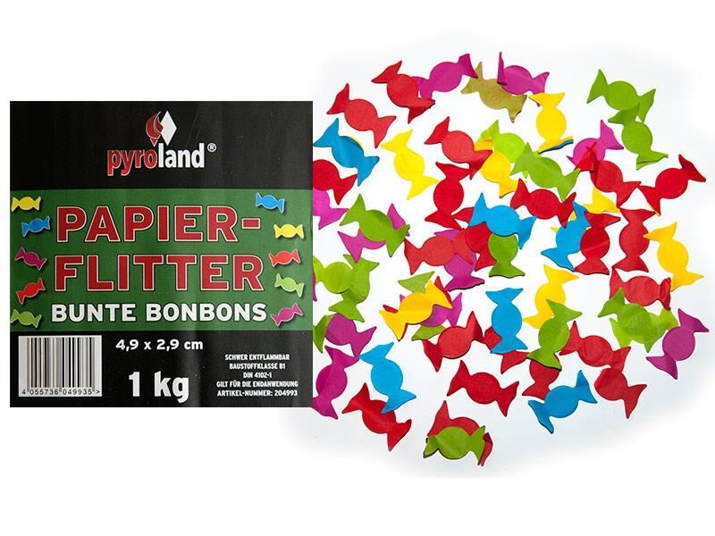 Jetzt Papier Flitter - Bunte Bonbons, 1kg (Pappschachtel) ab 14.7€ bestellen