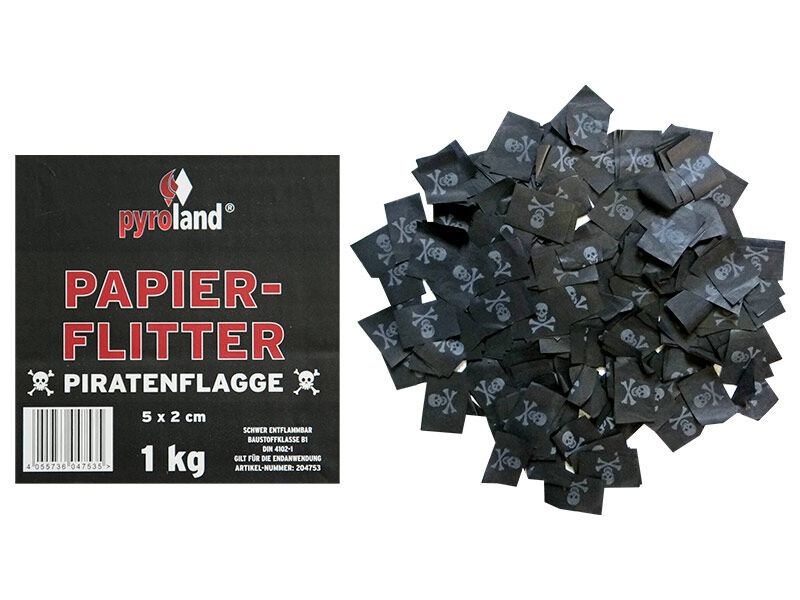 Jetzt Papier Flitter Piratenflagge 1kg (Pappschachtel) ab 14.7€ bestellen