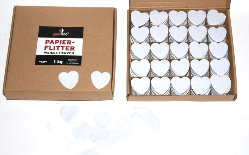 Jetzt Papier Flitter - Weiße Herzen 1kg (Pappschachtel) ab 8.82€ bestellen