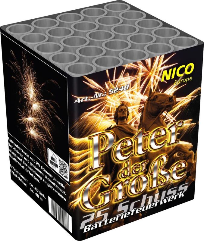 Jetzt Peter der Große 25-Schuss-Feuerwerk-Batterie ab 16.99€ bestellen