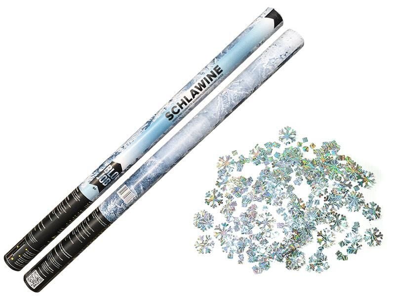 Jetzt Schlawine 80cm Metallicflitter Silber mit Lasereffekt Schneeflocken & Eiskristalle ab 7.19€ bestellen