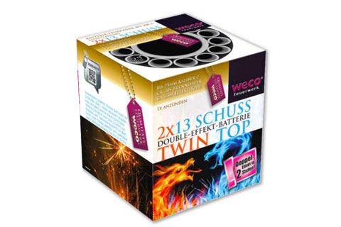 Jetzt Twin Top (Double Cross) 13-Schuss-Feuerwerk-Batterie ab 14.44€ bestellen