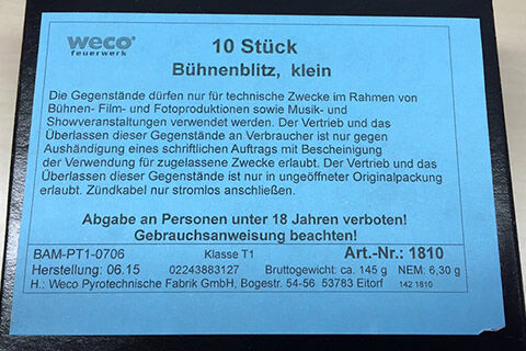 Jetzt Weco Bühnenblitz klein, 10 Stk ab 49.99€ bestellen