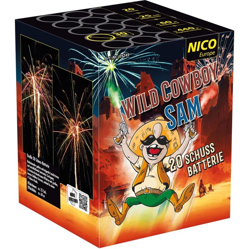 Jetzt Wild Cowboy Sam 20-Schuss-Feuerwerk-Batterie ab 29.74€ bestellen