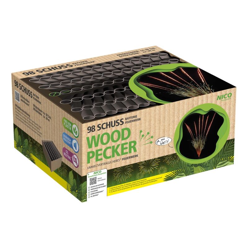 Jetzt Woodpecker 98-Schuss-Feuerwerk-Batterie ab 22.09€ bestellen